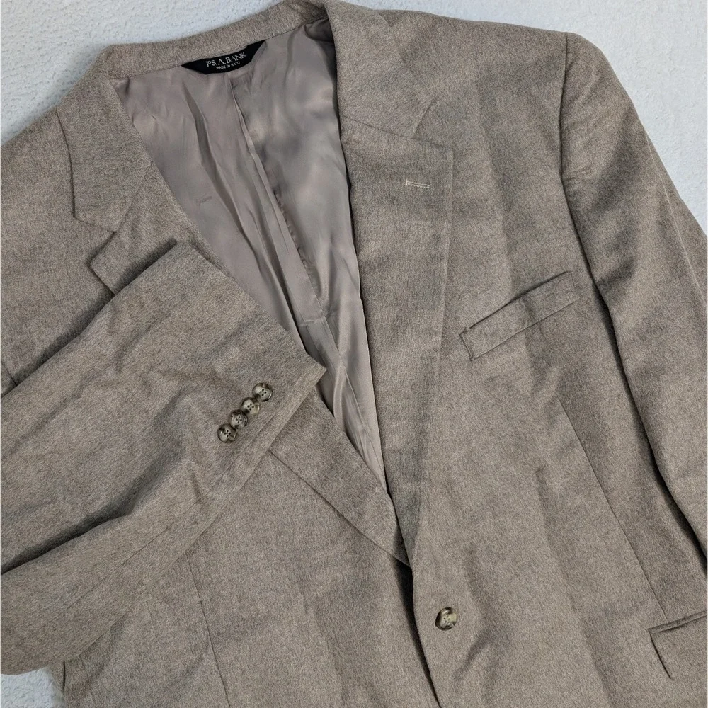 Joseph A Bank blazer 52L Taupe Tan Gray 100% Cashmere‎ Sport coat Single Vent